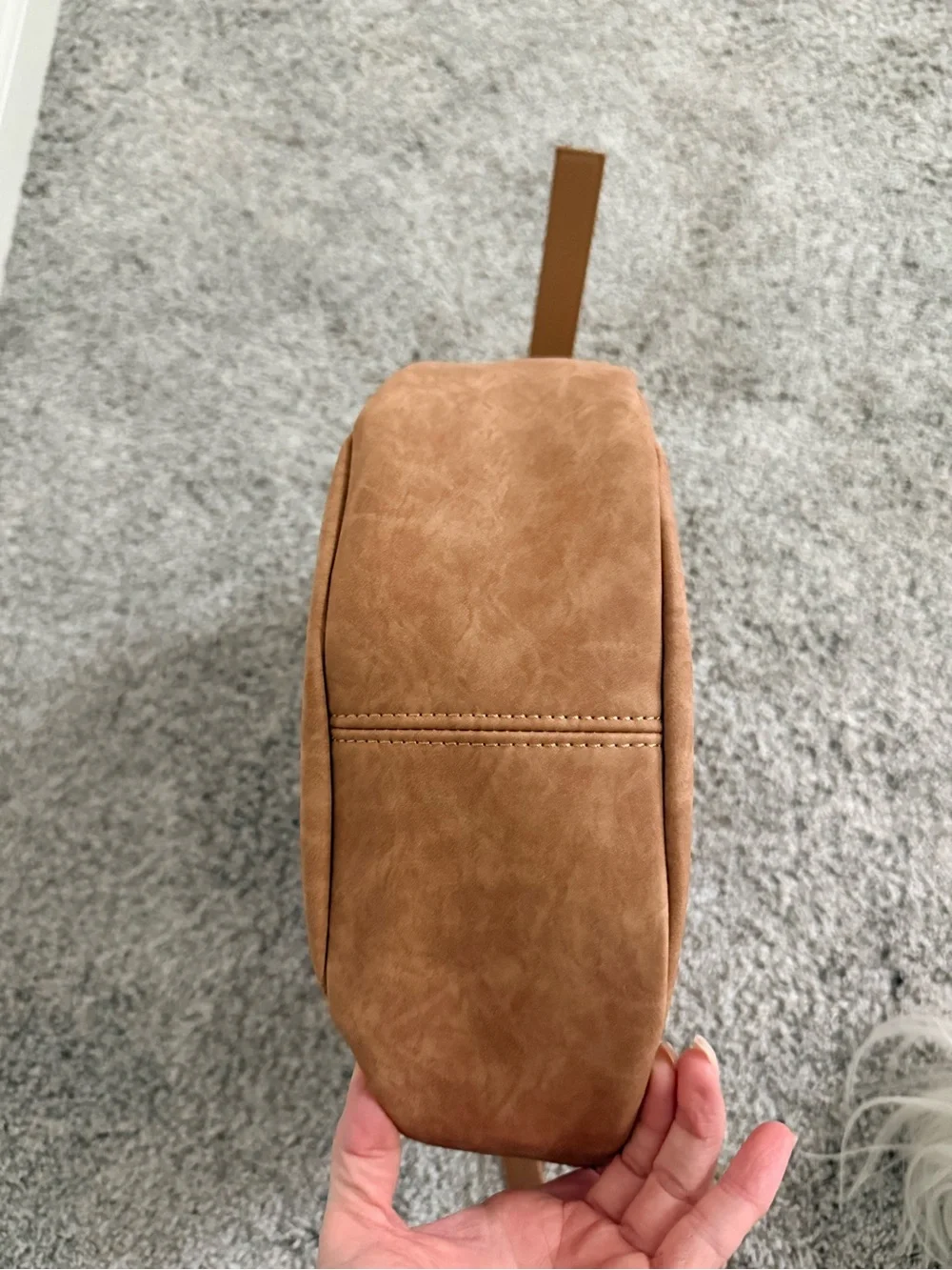 4th Reckless Faux Suede Hobo Shoulder Bag in Cognac Brown